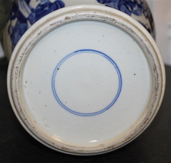 A large Chinese blue and white yen-yen vase, 45cm